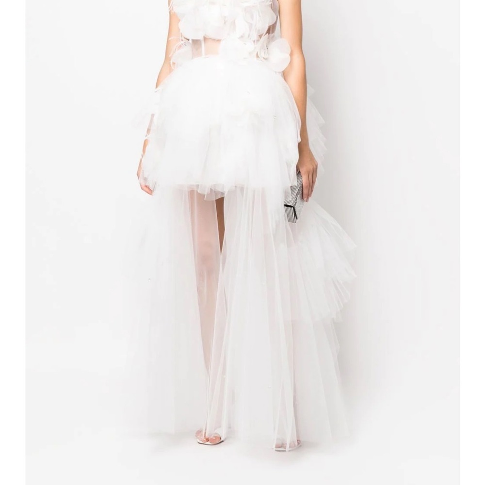 LouLou floral-appliqué evening gown